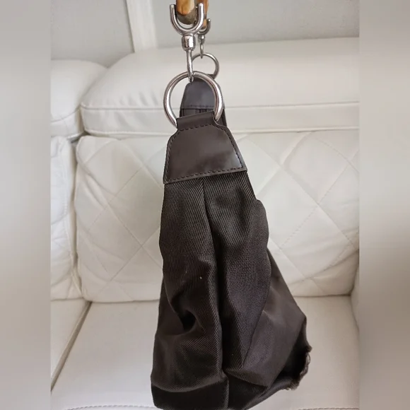 Authentic GUCCI bamboo handle one shoulder bag khaki - Picture 5 of 16